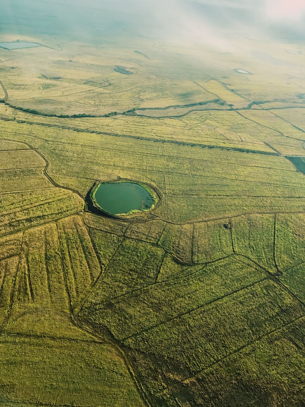 a crater lake from the air